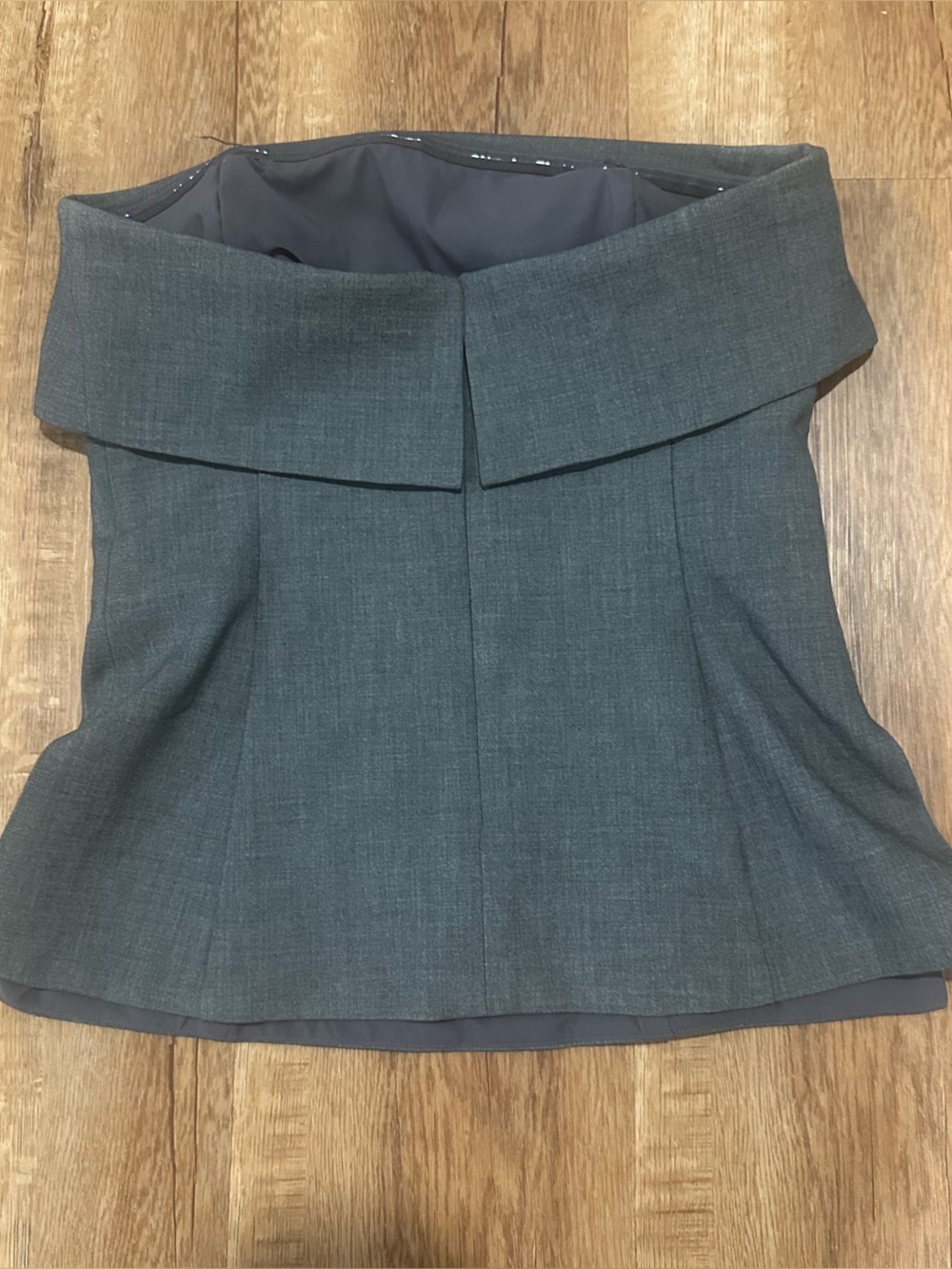 Aritzia Strapless Fold-Over Bustier Top Dark Gray - Picture 5 of 5